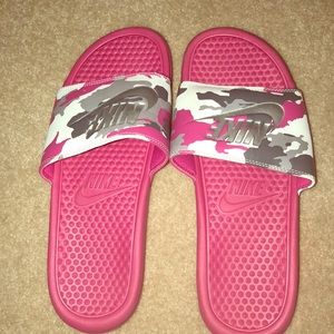 Women’s Pink Nike Retro Camo Slides